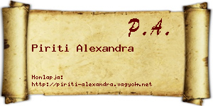 Piriti Alexandra névjegykártya